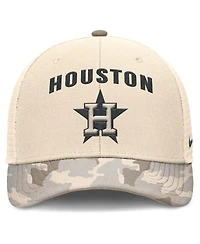 Nike Men's Natural Houston Astros Camo Natural Pack Rise Adjustable Trucker Hat