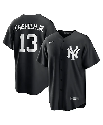 Nike Men's Jazz Chisholm Jr. Black New York Yankees Lights Out Replica Player Jersey