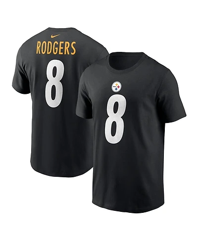 Nike Men's Aaron Rodgers Black Pittsburgh Steelers Name Number T-Shirt