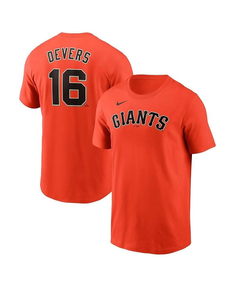 Nike Men's Rafael Devers Orange San Francisco Giants Name Number T-Shirt