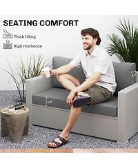 Outsunny 5 Patio Furniture Cushions Outdoor Loveseat