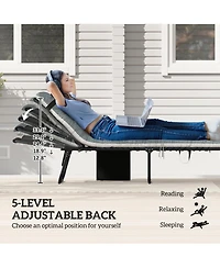 Outsunny Outdoor Lounge Chairs, Reclining Folding Chaise Lounge, /