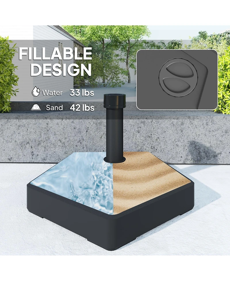 Outsunny Patio Umbrella Base Sd, /Water Filled,