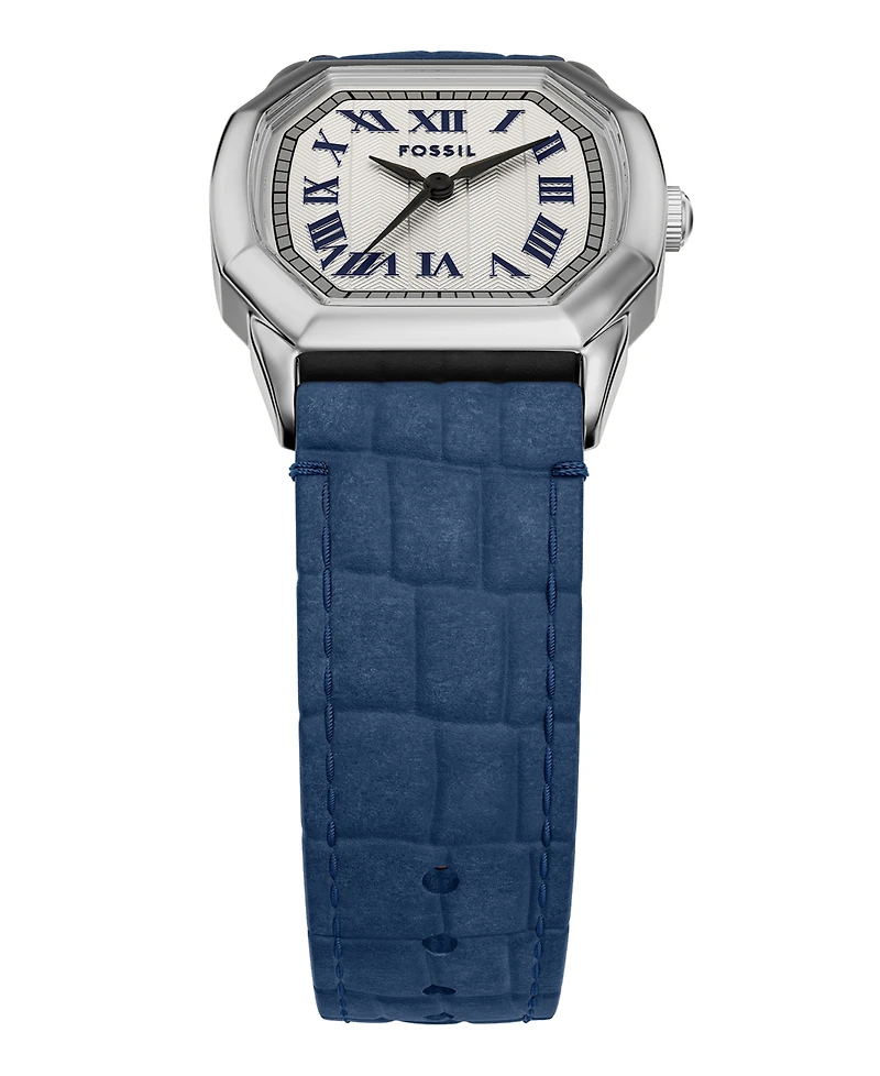 Fossil Women's Harlow Three-Hand Navy Croco Leather Watch, 27mm