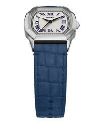 Fossil Women's Harlow Three-Hand Navy Croco Leather Watch, 27mm