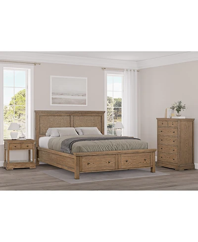 Alverton 3 Pc. Queen Cane Storage Set (Bed, Chest & 1-Drawer Nightstand), Created for Macy's.