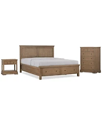 Alverton 3 Pc. King Cane Storage Set (Bed, Chest & 1-Drawer Nightstand), Created for Macy's.