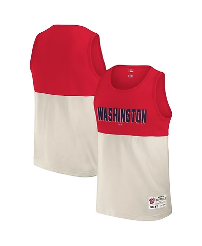 Darius Rucker Collection by Fanatics Men's Red Washington Nationals Color Block Tank Top