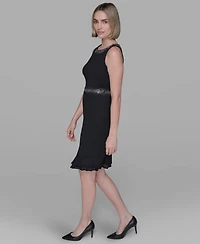 Karl Lagerfeld Paris Women's Ruffled-Hem A-Line Dress