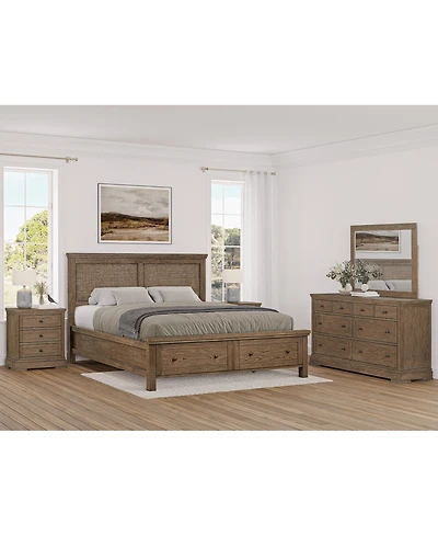Alverton 3 Pc. California King Cane Storage Set (Bed, Dresser & 3-Drawer Nightstand