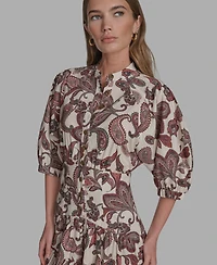 Bcbg Women's Collared Short-Sleeve Fit & Flare Dress