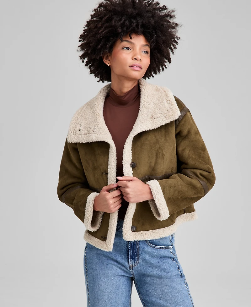 And Now This Women's Faux-Shearling Jacket, Macy's Exclusive