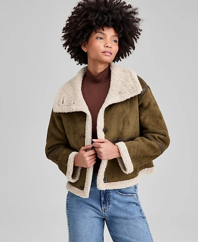 And Now This Women's Faux-Shearling Jacket, Macy's Exclusive