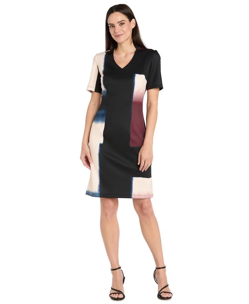 R & M Richards Petite V-Neck Short-Sleeve Dress