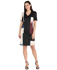 R & M Richards Petite V-Neck Short-Sleeve Dress