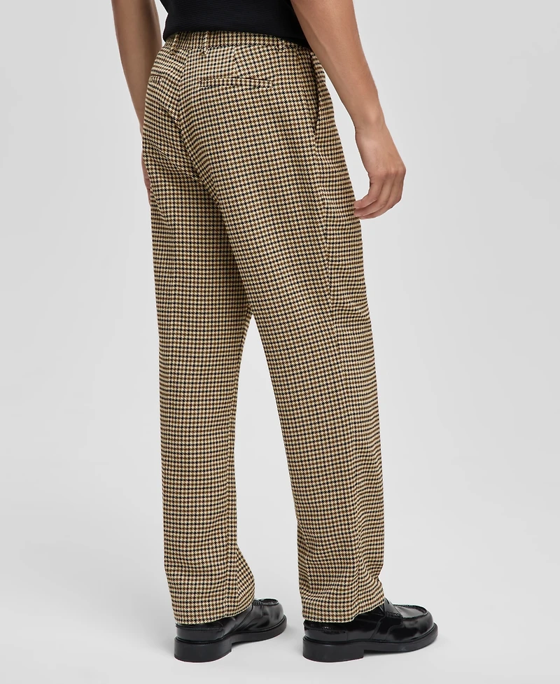 Mode of One Men's Relaxed-Fit Houndstooth Pants, Macy's Exclusive