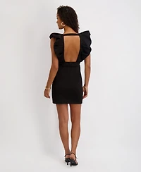 Siena Women's Scuba Ruffle-Sleeve Bodycon Dress
