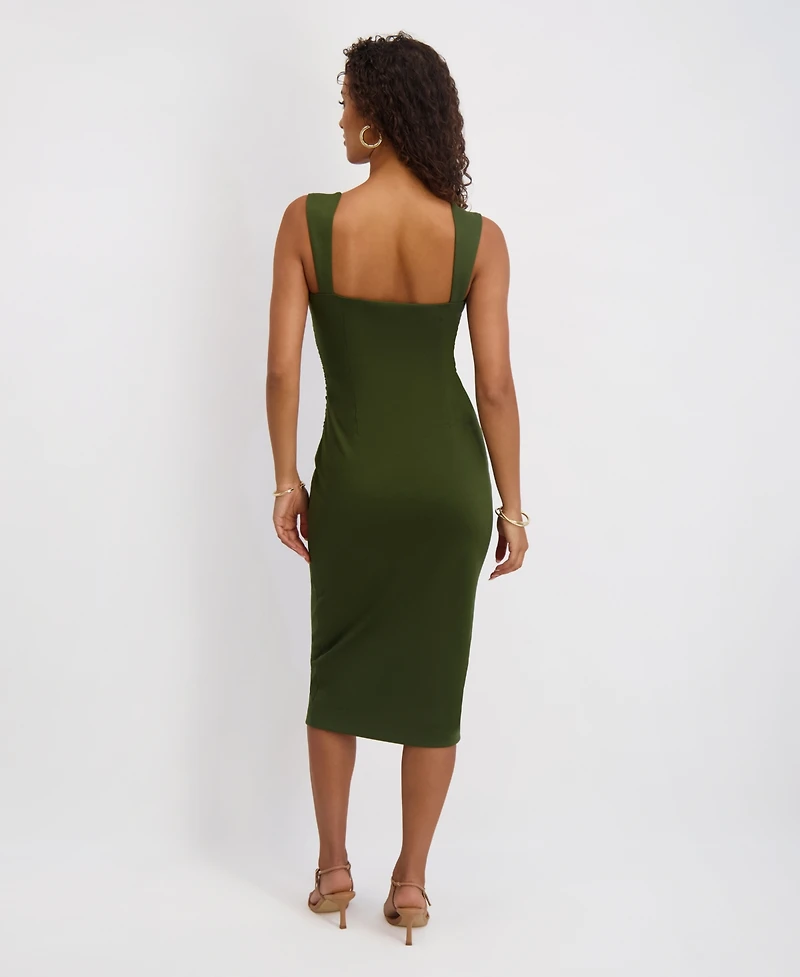 Siena Women's Ponte-Knit Sleeveless Bodycon Midi Dress