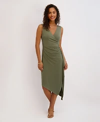 kensie Women's Asymmetrical Midi Dress