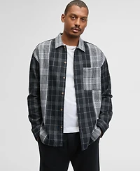 Mode of One Men's Long-Sleeve Cotton Plaid Shirt, Macy's Exclusive