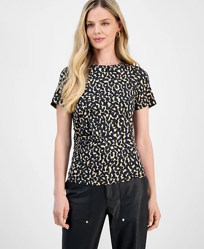 I.n.c. International Concepts Petite Cotton Ruched-Side T-Shirt, Macy's Exclusive