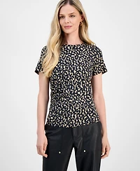 I.n.c. International Concepts Petite Cotton Ruched-Side T-Shirt, Macy's Exclusive