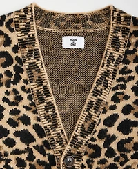 Mode of One Men's Leopard-Print V-Neck Cardigan, Macy's Exclusive