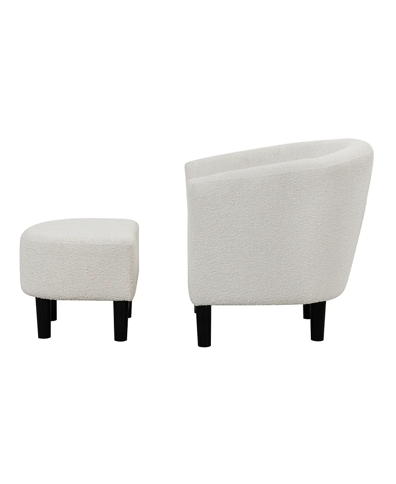 Convenience Concepts 26.25" Boucle Take a Seat Churchill Accent Chair with Ottoman