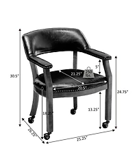 Convenience Concepts 26.25" Faux Leather Take a Seat Dillon Armchair with Wheels