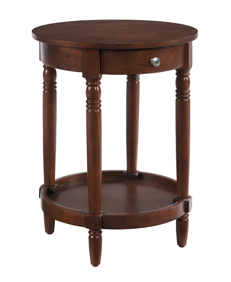 Convenience Concepts 18" Wood French Country Manor No Tools Round End Table
