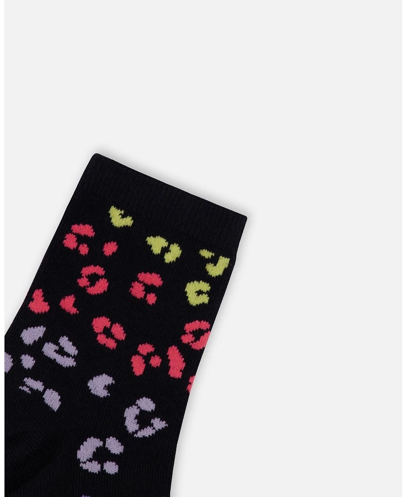 Deux par Girl 3-Pack Knit Socks Black and Multicolor - Toddler|Child