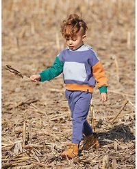 Deux par Boy Fleece Sweatpants with Articulated Knees Blue