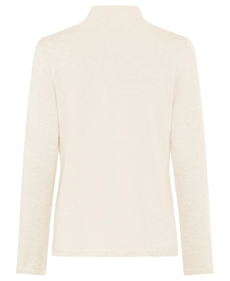 Olsen Women's Rib Knit Zip Front Cardigan