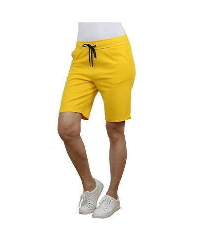 Galaxy By Harvic Women's Loose Fit Tech Fleece Performance Shorts With Heat Seal Zipper Pocket