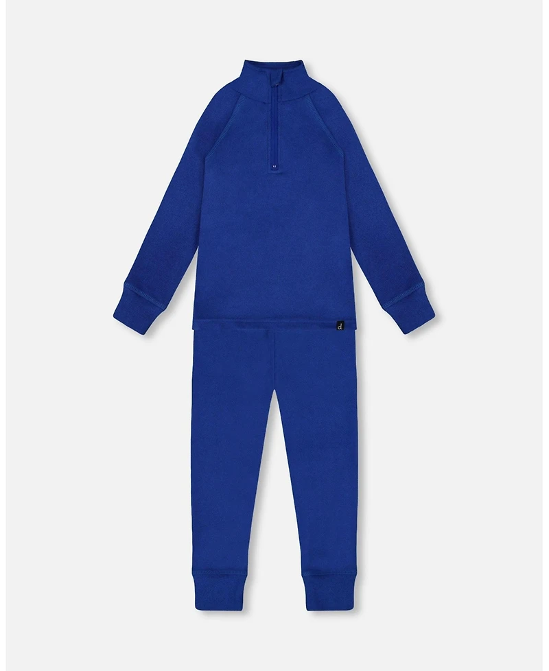 Deux par Boy Two-Piece Thermal Underwear Set Blue