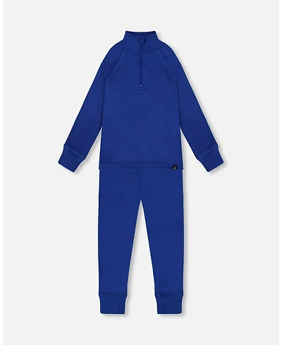 Deux par Boy Two-Piece Thermal Underwear Set Blue