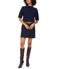 Vince Camuto Women's Short Sleeve Mock Neck Top