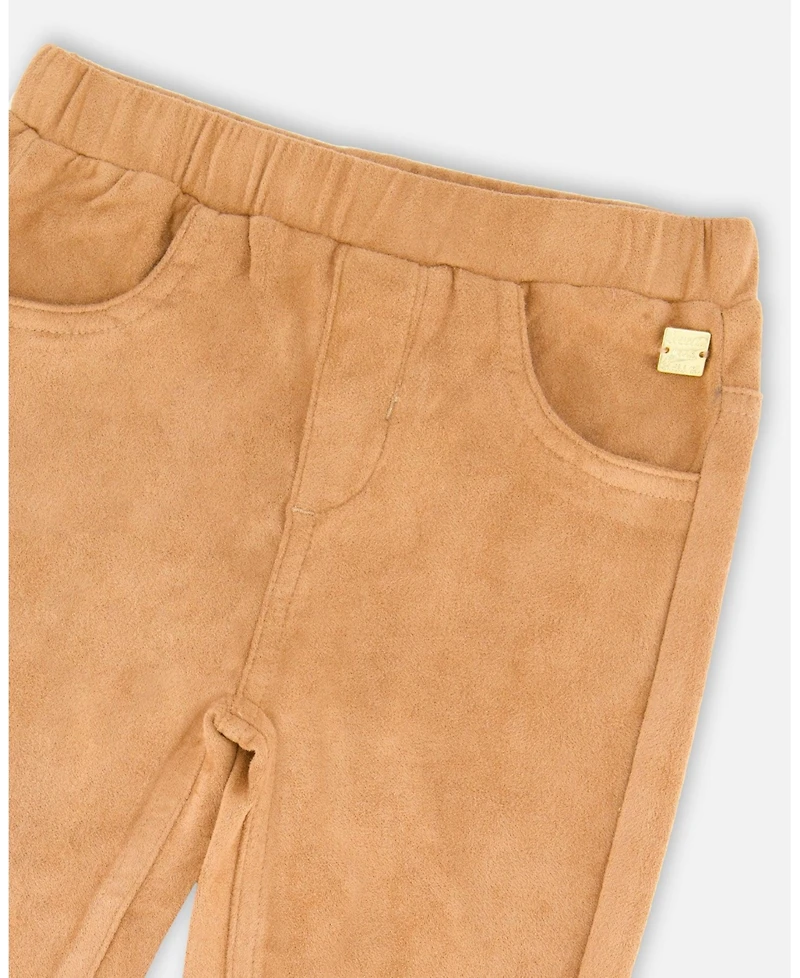 Deux par Girl Stretch Suede Treggings Light Pecan Brown