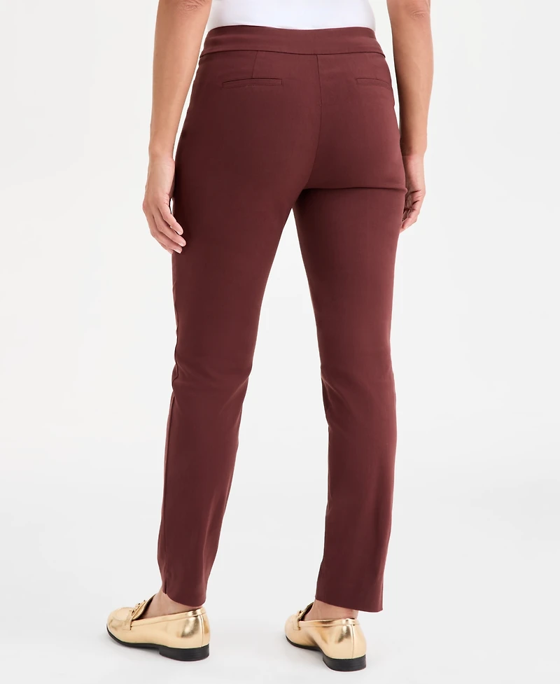 Jm Collection Women's Tummy-Control Cambridge Slim-Leg Pull-On Pants