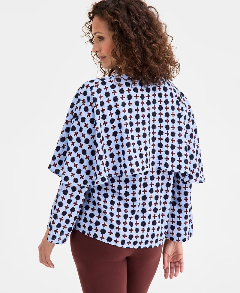 Jm Collection Women's Printed Split-Neck Blouse, Macy's Exclusive