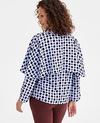 Jm Collection Women's Printed Split-Neck Blouse, Macy's Exclusive