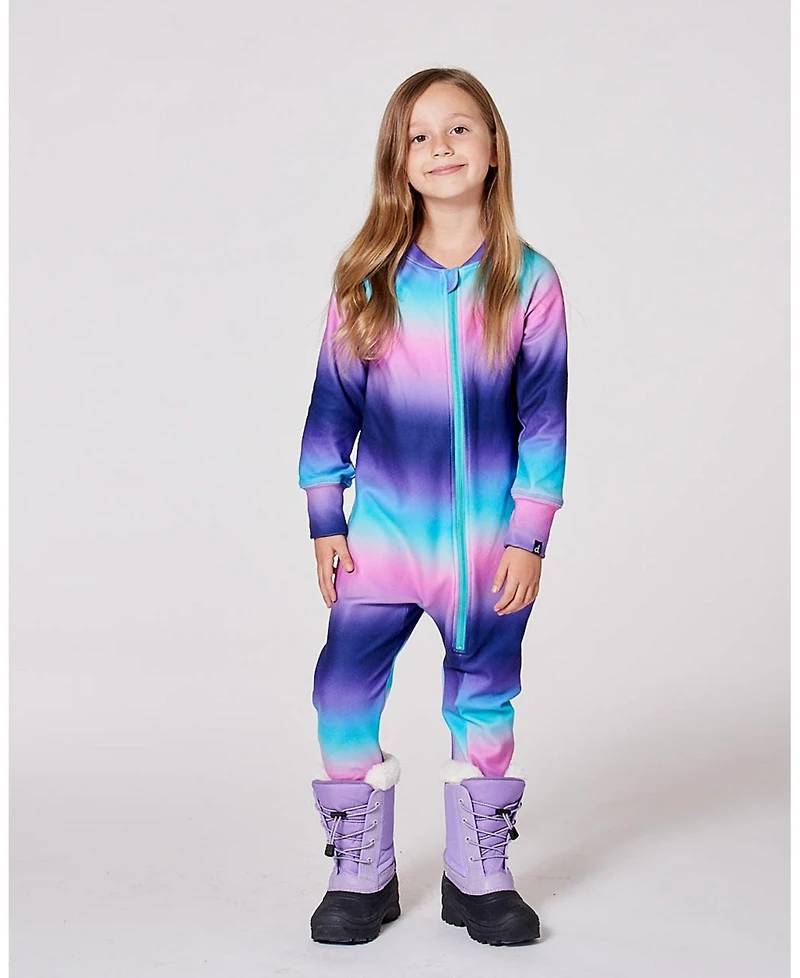 Deux par Big Girls One-Piece Thermal Underwear Purple Gradient