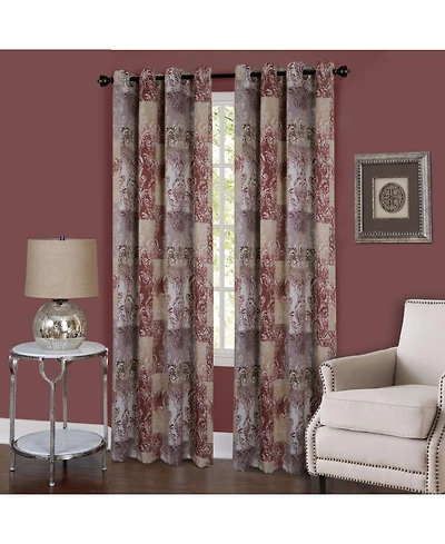 Kate Aurora Traditional Designs 2 Pack Atlanta Scroll Grommet Top Curtain Panels - in. Long