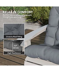 Outsunny 2 Pcs Adirondack Cushions, Tufted High Back Patio Chair Cushions