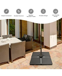 Gymax 4 Cantilever Offset Umbrella Base Weight Stand Water/Sand Filled