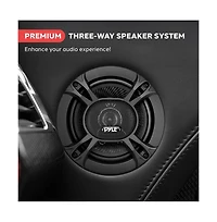 Pyle Three-Way Sound Speaker System - One Pair 6.5'' Three-Way Triaxial Loud Audio, 300 Watts w/ 4 Ohm Impedance and 3/4'' Piezo Tweeter