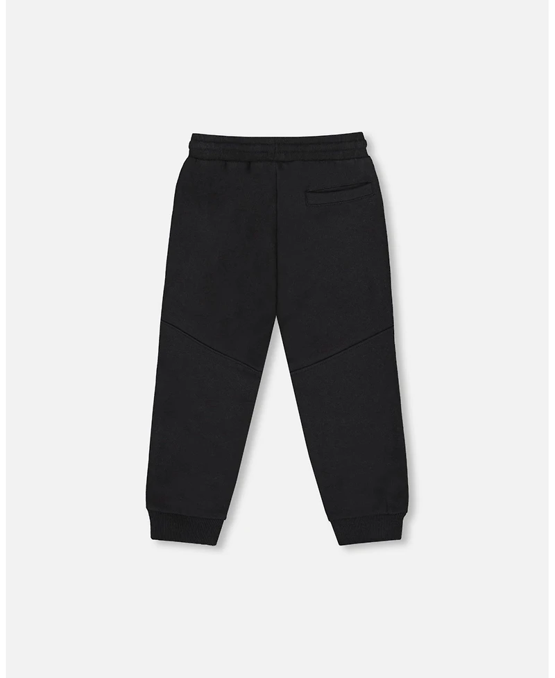 Deux par Boy Fleece Sweatpants with Pockets Black - Child