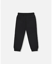 Deux par Boy Fleece Sweatpants with Pockets Black - Child