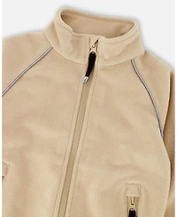 Deux par Kids Unisex Mid-Layer Teknik Jacket Beige