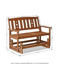 Homlux Outdoor Hardwood Glider with Teak Finish – Smooth & Stylish Patio Seating for Two